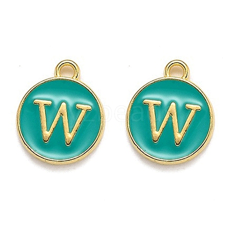 Golden Plated Alloy Enamel Charms LS-ENAM-Q437-15W-1
