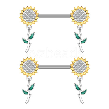 304 Stainless Steel Yellow Enamel Nipple Barbells WG1DC98-11-1