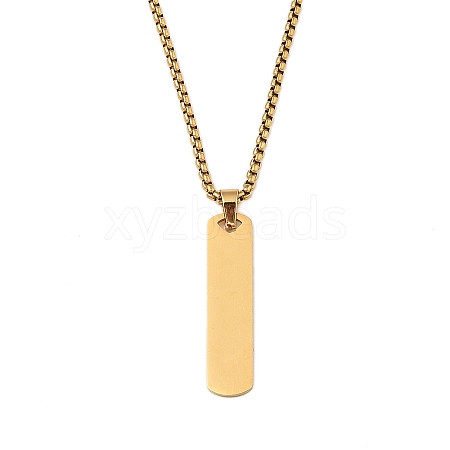 201 Stainless Steel Religion Pendant Box Chain Necklaces for Women NJEW-U018-02G-03-1