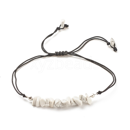 Synthetic Howlite Chips Braided Bead Bracelet BJEW-JB08019-13-1