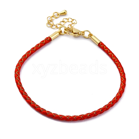 Polyester Cord Braided Bracelet Makings MAK-Z003-01G-07-1