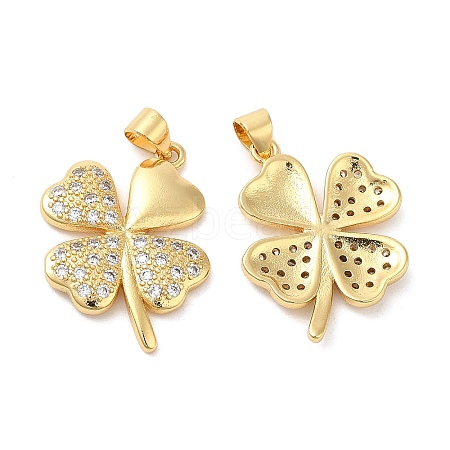 Brass Micro Pave Cubic Zirconia Pendants KK-M249-22G-1