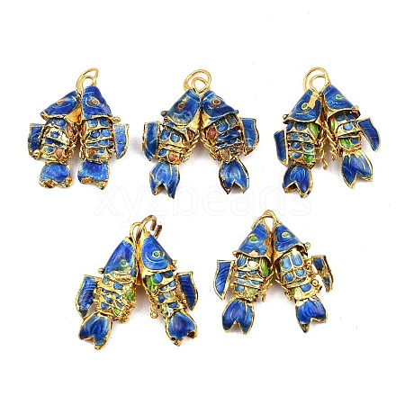 Brass Cloisonne Pendants KK-P251-A01-G-05-1