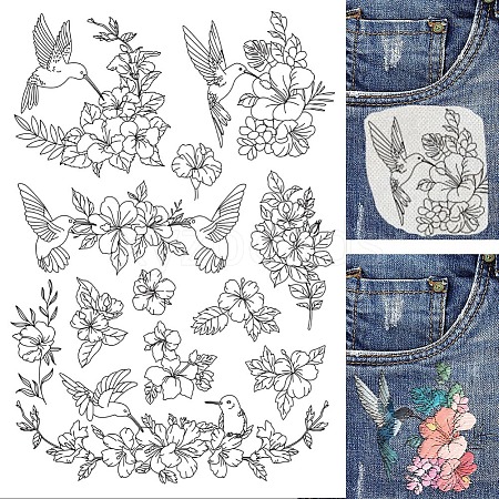 4 Sheets 11.6x8.2 Inch Stick and Stitch Embroidery Patterns DIY-WH0455-049-1