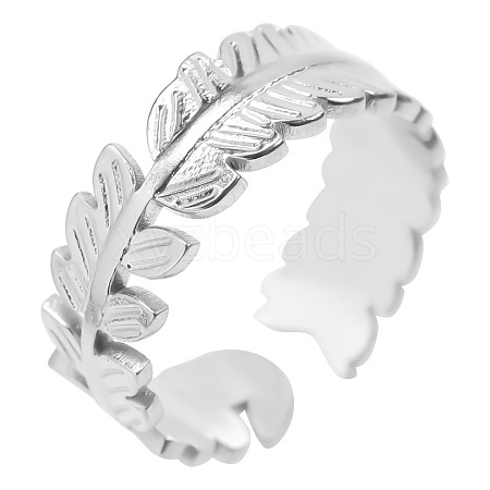 Vintage Feather Stainless Steel Couple Rings PC3868-1-1