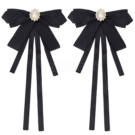 2Pcs Polyester Bowknot Pins JEWB-CN0001-11-1