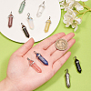 10Pcs 10 Style Natural & Synthetic Gemstone Pointed Pendants G-CJ0001-72-6