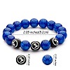 Blue Natural Mashan Jade Round Beaded Stretch Bracelet BJEW-SW00077-03-7