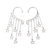 Star Tibetan Style Alloy Cuff Earrings for Women EJEW-TA00525-1