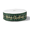 1 Roll Merry Christmas Printed Polyester Grosgrain Ribbons OCOR-YW0001-05A-2