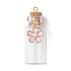 8Pcs Flower Glass Wish Bottle Pendants PALLOY-JF04568-2