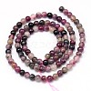 Natural Grade A Plum Blossom Tourmaline Round Bead Strands G-P114-09-4mm-2