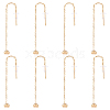 4Pairs 304 Stainless Steel Ear Thread with Heart for Women STAS-UN0035-81-1