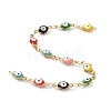 Enamel Hamsa Hand with Evil Eye Link Chains CHS-G023-01G-02-3