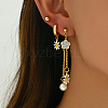 Stainless Steel Sweet Daisy Tassel Earring Sets IJ0618-1