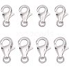 CHGCRAFT 8Pcs 2 Style Rhodium Plated 925 Sterling Silver Lobster Claw Clasps STER-CA0001-03-1