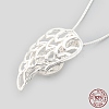 925 Sterling Silver Cage Pendant Necklaces NJEW-S415-06-1