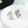 Brass Micro Pave Clear Cubic Zirconia Stud Earrings EJEW-R009-01P-3