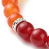 Natural Malaysia Jade(Dyed) Round Beads Stretch Bracelet BJEW-JB06953-5