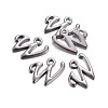 Gunmetal Plated Alloy Letter Pendants PALLOY-P097-03-W-2