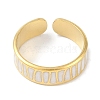 Ion Plating(IP) 304 Stainless Steel Enamel Cuff Finger Rings RJEW-L107-085G-01-2