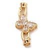 Brass Micro Pave Clear Cubic Zirconia Fold Over Clasps KK-U037-11G-02-1