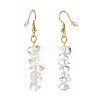 Natural Quartz Chip Beaded Dangle Earrings EJEW-JE04788-03-3