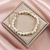 Adjustable Natural Shell Pearl Beaded Bracelets BJEW-L692-009G-2