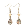 5 Pairs 5 Styles Brass Enamel Dangle Earrings EJEW-JE06570-3