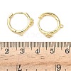 Brass Micro Pave Clear Cubic Zirconia Hoop Earring Findings KK-G547-04G-3