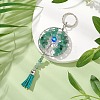 Tree of Life Alloy Natural Green Aventurine & Synthetic Moonstone Keychain KEYC-JKC00987-02-2