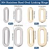 36Pcs 4 Styles 304 Stainless Steel Linking Rings STAS-BBC0006-52-2