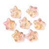 Transparent Spray Painted Glass Beads X1-GLAA-NH0003-01B-1