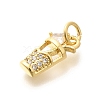 Brass Micro Pave Clear Cubic Zirconia Pendants KK-L225-009G-02-2