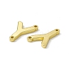 Rack Plating Brass Letter Connector Charms KK-C007-38G-Y-3