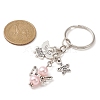 Imitation Pearl Acrylic & Alloy Angel Keychain KEYC-JKC00520-3