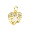 Brass Micro Pave Clear Cubic Zirconia Pendants KK-E111-46G-03-1