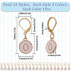 20Pcs 2 Colors Flat Round with Number Alloy Enamel Locking Pendant Stitch Markers HJEW-SC00045-2