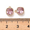 Brass Micro Pave Clear Cubic Zirconia Charms KK-B110-01G-04-3