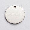 Flat Round Stainless Steel Stamping Blank Tag Pendants STAS-L166-04-2
