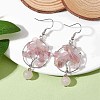 Natural Rose Quartz Dangle Earrings EJEW-JE05747-02-2