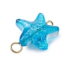 Starfish Gradient Color Baking Paint Transparent Glass Connector Charms PALLOY-JF03277-01-5