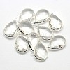 Silver Color Plated Brass Glass Drop Pendants X-GLAA-J017A-S-2
