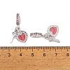 Rack Plating Alloy Light Rose Rhinestone European Dangle Charms FIND-C055-27P-04-3