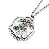 Skull Rhinestone Pendant Necklaces with Rolo Chains NJEW-F309-05-1