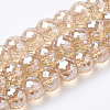 Electroplated Glass Beads Strands EGLA-Q092-8mm-A10-1