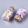 Glass Wishing Bottle Pendant Decorations GLAA-N037-01H-3