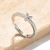S925 Sterling Silver Adjustable Letter Rings for Women RJEW-M068-01P-Y-1