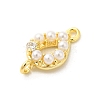 Rack Plating Brass Clear Cubic Zirconia Connector Charms KK-S396-06D-2