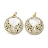 Brass Micro Pave Cubic Zirconia Pendants KK-G485-09G-1